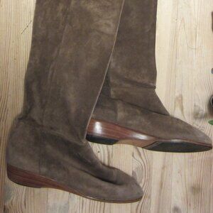 Vintage Guido Pasquali Milano Brown Suede Leather Over Knee boots size 8